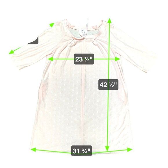 Shadowline Womens Pink Polyester Nightgown L Breast Cancer Ribbon Robe Zip Up - Picture 2 of 4